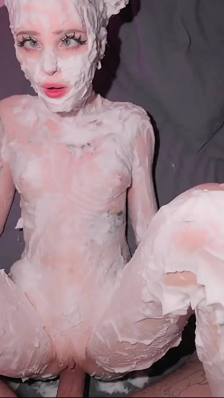 Shaving Foam Girl Deepthroat Then Filled With Creampie